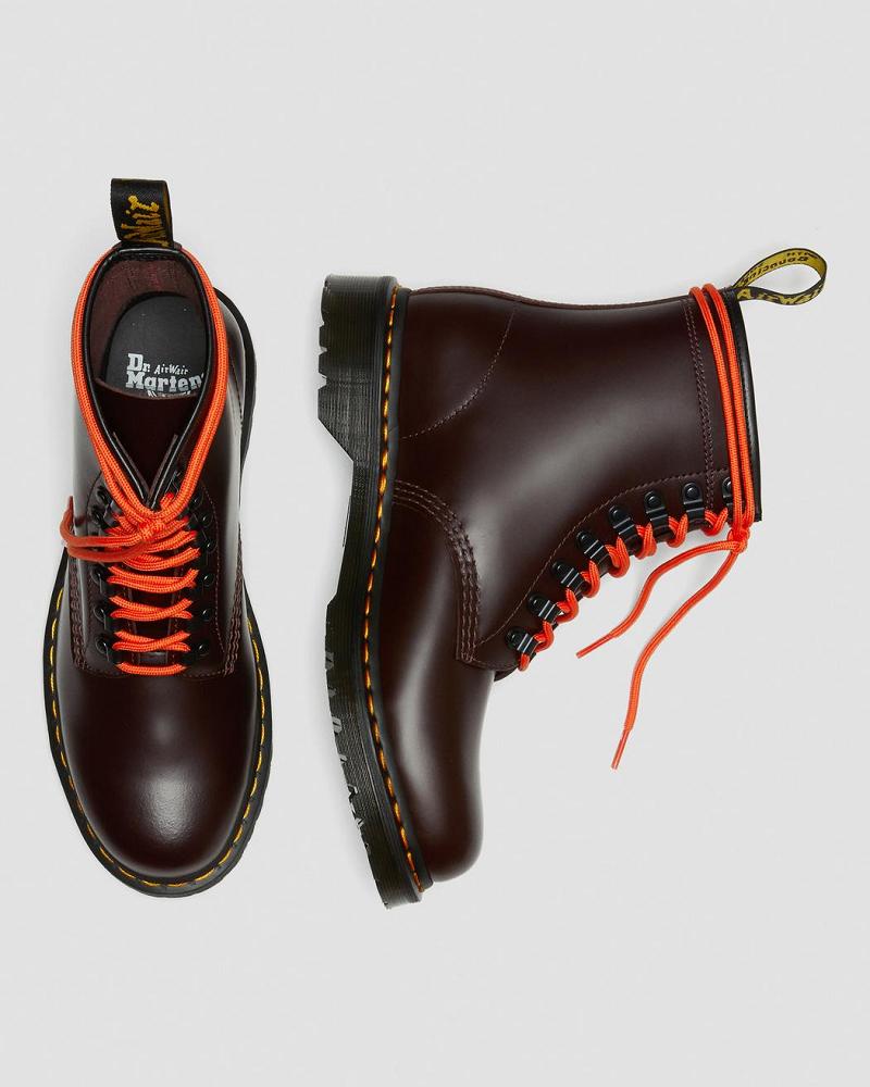 Men's Dr Martens 1460 Ben Smooth Leather Lace Up Boots Red | AU 500UZG